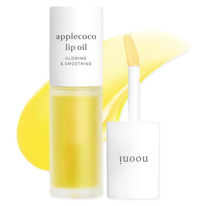 NOONI Korean Hydrating Lip Oil - Applecoco | Long-Lasting, Moisturizing, Plumping, Revitalizing for Dry Lips, Waterproof, No Peel Off, Hydrating, Nourishing Crystal Clear, 0.12 FL Oz