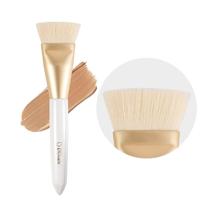 DUcare Contour Brush, Flat Top & Oval Head Face Contouring Brush For Blending & Buffing, Multi-Purpose Face Makeup Brushes for Liquid Foundation/Cream/Facial Mask