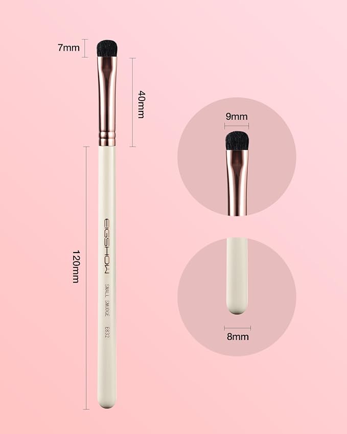 Small Smudge Brush, Professional Eyeshadow Brush for Smudging, Blending, Filling in, Premium Synthetic Bristles Tapered Eye Makeup Brush - Ivory