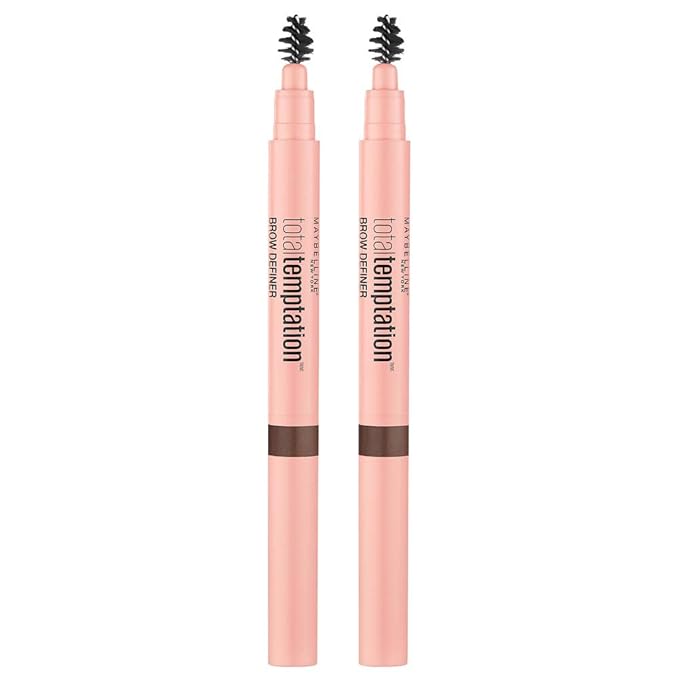 Maybelline Total Temptation Eyebrow Definer Pencil, Medium Brown, 2 Count
