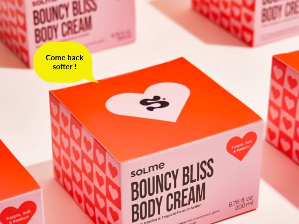 SOLME Brazilian Bum Bum Body Lotion Bouncy Bliss | Skin Tightening Body Butter with Coconut & Jojoba Oil, Collagen & Avocado Extract | Glowing Skin | Peach Vanilla Scent | K-Beauty, 6.76 fl. oz.