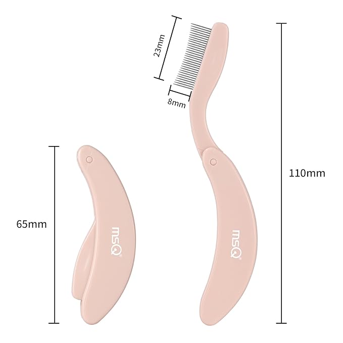 Eyelash Comb MSQ Eyelash Separator Tool Eyelash Comb Separator Folding Eyelash Brush Separator Lash Comb for Eyelash Makeup Brush (khaki)