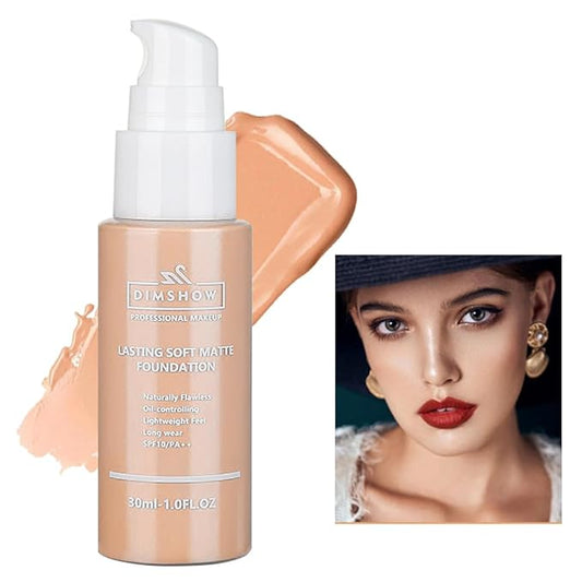 Flawless Matte Liquid Foundation Makeup, Vegan & Cruelty-Free, Liquid Oil-Free Foundation Face Makeup for Combination & Oily Skin, Longwear Medium-Full Coverage (06, 30ml)