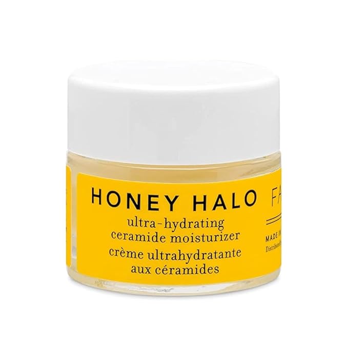 Farmacy Ceramide Face Moisturizer - Honey Halo Hydrating Facial Moisturizer for Dry Skin - Plumps, Soothes + Restores Skin with Potent Ceramides + Buckwheat Honey for a Dewy, Healthy Glow (9ml)