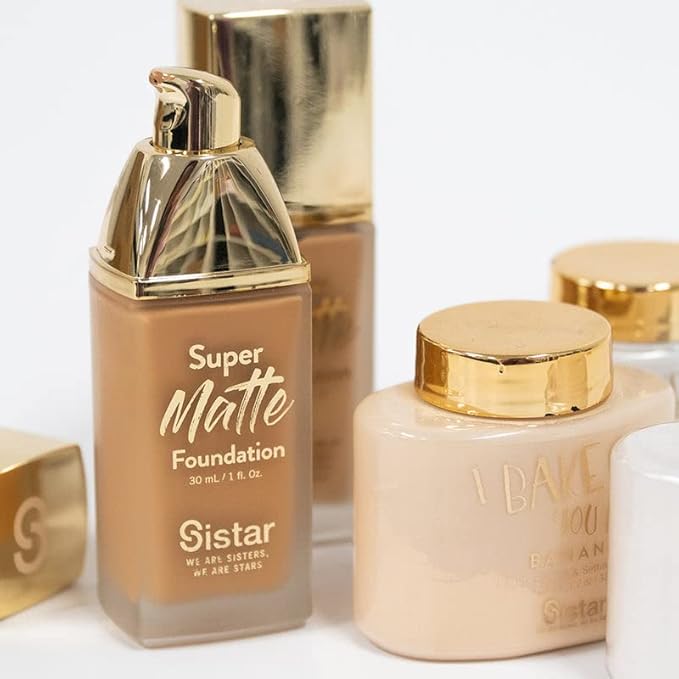 Sistar Super Matte Foundation Perfecting Liquid Foundation Full Coverage Control Shine Weightless Longwearing 30 mL / 1 fl. oz. (Caramel)