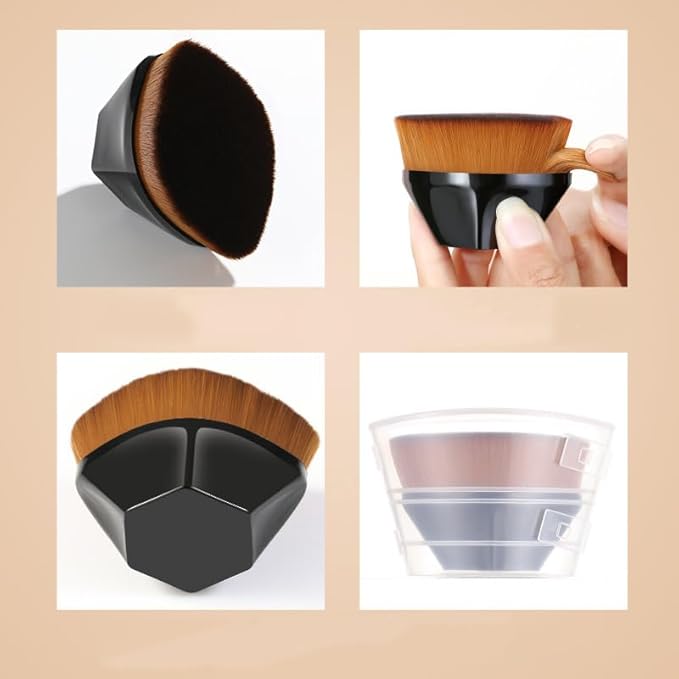 Foundation Makeup Brush Fast Flawless Application Blusher Liquid Cream Powder Cosmetic Body Blending Tool, Black
