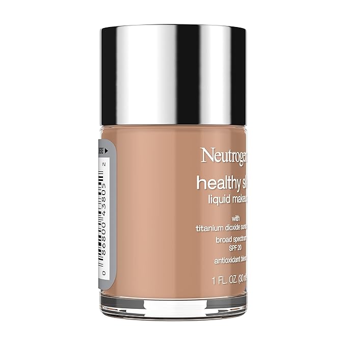 Neutrogena Healthy Skin Liquid Makeup Foundation with Broad Spectrum SPF 20 Sunscreen, Medium Coverage Foundation with Nourishing Pro-Vitamin B5, Chestnut 135, 1 fl. oz