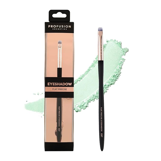 Profusion Cosmetics Flat Precise Eyeshadow Brush - Softens Dramatic Edges & Fine Lines, For Eyeshadow, Eyeliner