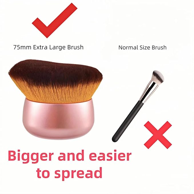 Blend & Blur 75mm Body Kabuki Brush - For Self Tanner, Body Bronzer & Foundation | Face/Back Multitool | Wet/Dry Use (Rose Gold)