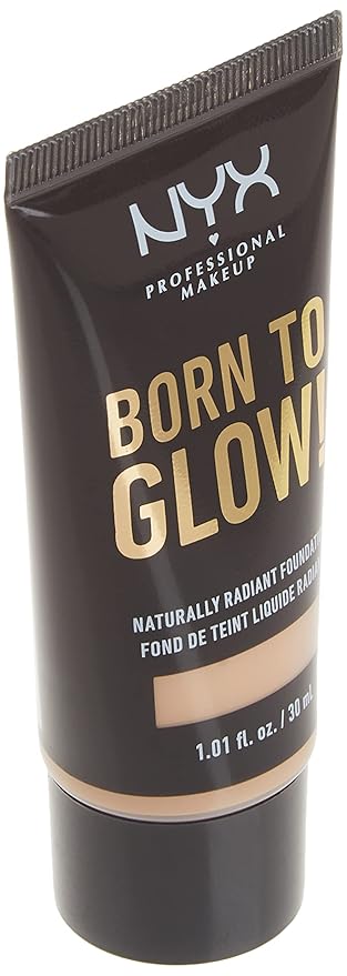 NYX PROFESSIONAL MAKEUP Born To Glow Naturally Radiant Foundation, Medium Coverage - Light Ivory
