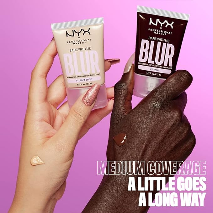 NYX PROFESSIONAL MAKEUP Bare With Me Blur Skin Tint Foundation Make Up with Matcha, Glycerin & Niacinamide - Espresso