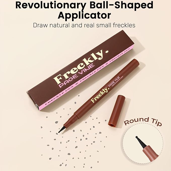 Freckle Pen, Natural Lifelike Fake Freckles Makeup Pen Stamp for Sunkissed Makeup,Magic Faux Freckle Stain Marker Long Lasting Quick Dry - (03DARK+04ESPRESSO)