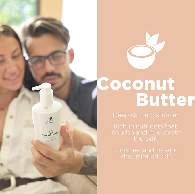 White Pearl Moisturizing Body Lotion with Coconut Butter and Hyaluronic Acid, 8.5 fl. oz.