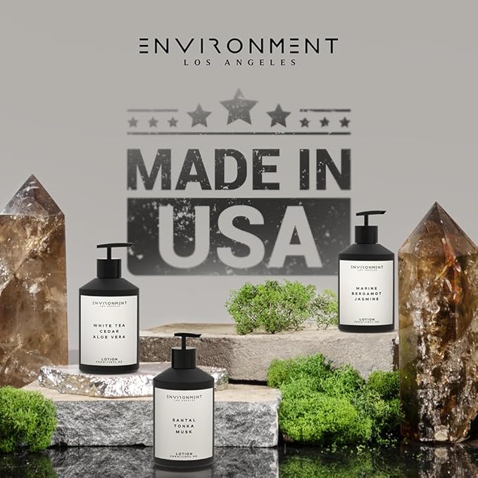 ENVIRONMENT Inspired by 5-Star Hotels WH Lotion, 300ml Luxury Scented Lotion (White Tea | Cedar | Aloe Vera) Bathroom Luxury, Men & Women High-End Body Lotion, Hand Cream, Dry Skin Treatment
