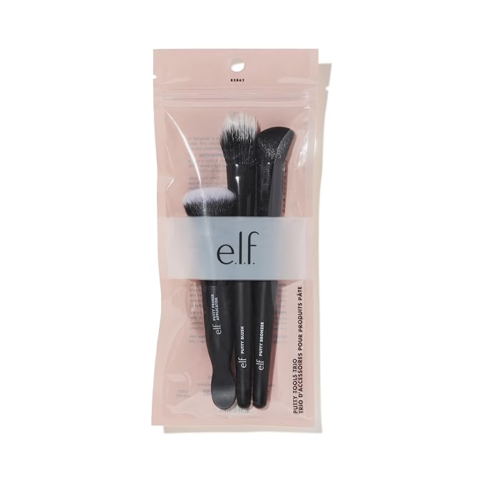 e.l.f. Putty Tools Trio, Set Of 3 Face Makeup Brushes For Putty Products, Helps You Easily Blend Putty Primer, Blush & Bronzer, Vegan & Cruelty-Free