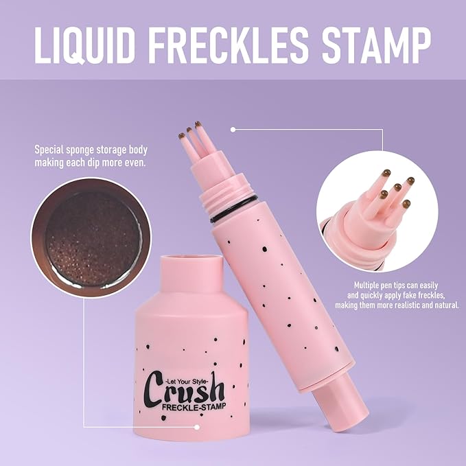 Freckles Stamp Pen, Resistant Faux Liquid Freckle Makeup, Waterproof Sweatproof Quick Dry Long Lasting, Natural Lifelike Sunkissed Matte Finish Fake Freckle Pen-LIGHT
