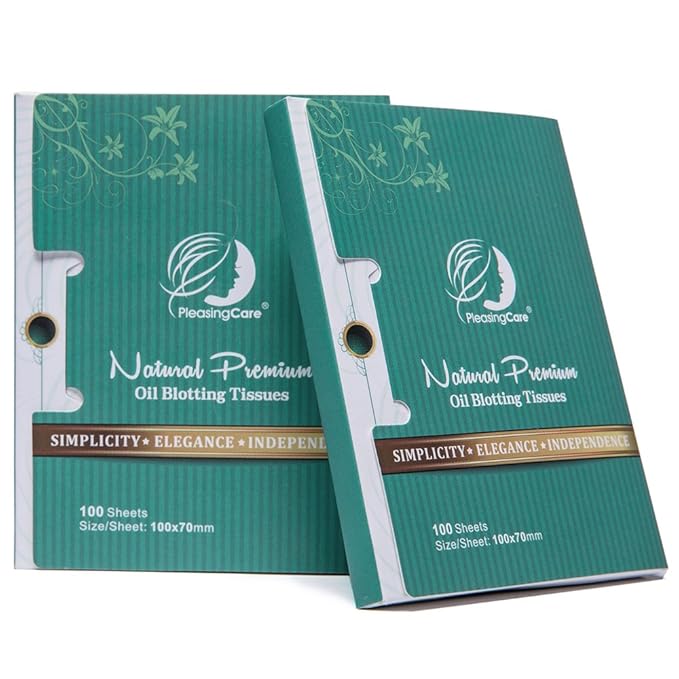 Premium Facial Oil Blotting Paper, 200 Counts - Natural Bamboo Charcoal Face Blotting Sheets, Easy Take Out Design - Top Handy Oil Absorbing Tissues - Oily Skin Care or Make Up Must Have!