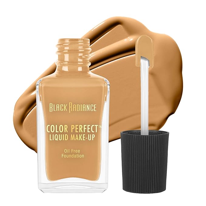 Black Radiance Color Perfect Liquid Full Coverage Foundation Makeup, Butter Scotch, 1 Fl Oz