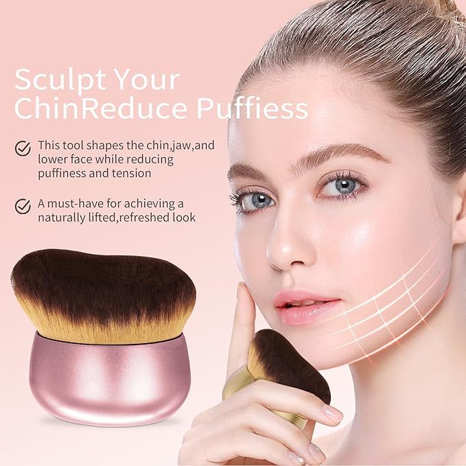 Extra Large Body Makeup Brush For Self Tanner,Leg Makeup &Bronzer Blend,75 mm Wide-headed Kabuki Brush Provides More Even& Pretty Application, Sunscreen Face&Back Makeup Brush,Wet&Dry Use-Matte (Pink)