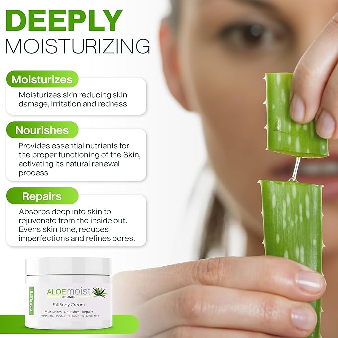 Organic Aloe Vera Lotion - Face & Body Moisturizing Cream with Natural Aloe Vera, Vitamin E Oil, Vitamin C, Retinol Cream, Shea Butter – Anti Aging Face Moisturizer for Women, Dry Skin (4 oz - 2pk)