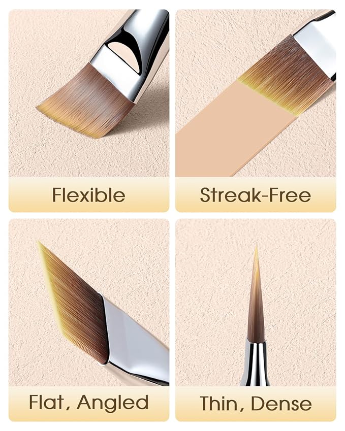 EIGSHOW Flat Foundation Brush, Vegan Synthetic Bristles, Streak Free Application, Face Makeup Brush For Blending Liquid, Cream, Face Mask (E870B)