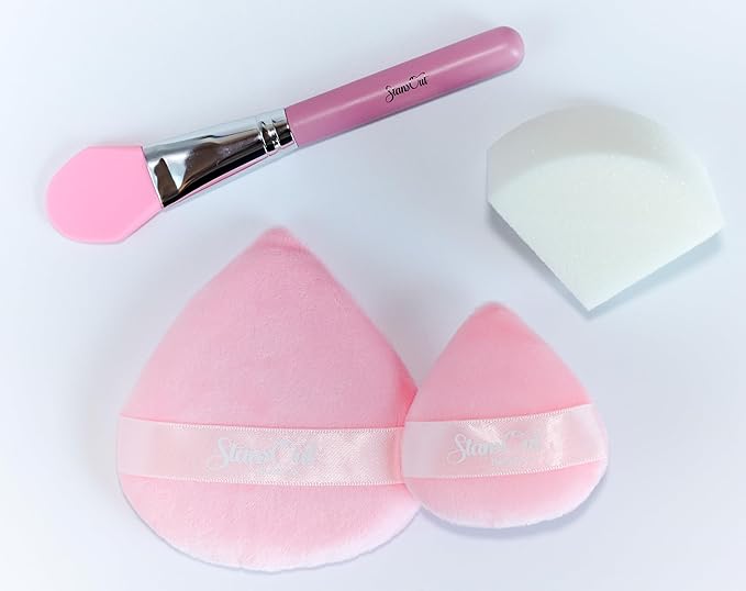 StansOut Ultimate Complexion Bundle: Liquid Foundation Brush, Makeup Brushes for Liquid, Cream, Stick Foundation - Flat, Round, Blender Brushes - 101 Contoured, 108 Straight - Long-Lasting