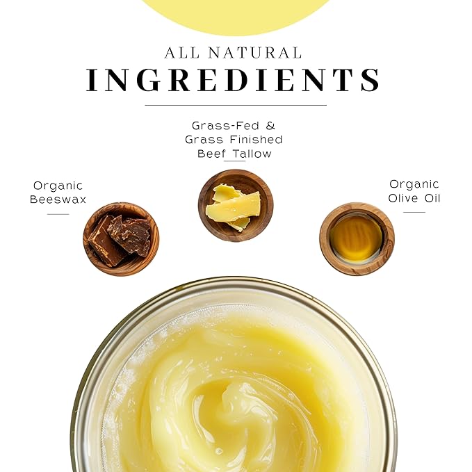 Vanman's Tallow and Honey Balm With No Added Scent (2 Pack) - Beef Tallow Face Moisturizer with Grass-Fed/Finished Beef Tallow for Skin, Organic Raw Honey and Beeswax, Cold Pressed Olive Oil - 2.5 oz