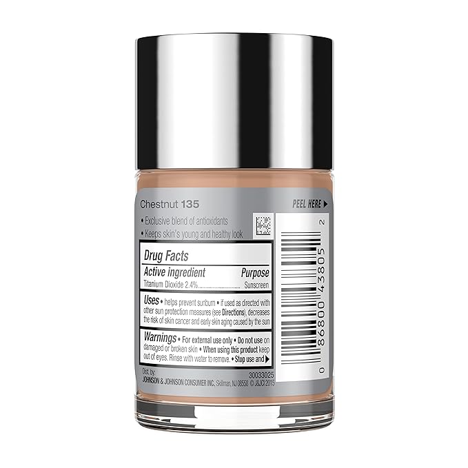 Neutrogena Healthy Skin Liquid Makeup Foundation with Broad Spectrum SPF 20 Sunscreen, Medium Coverage Foundation with Nourishing Pro-Vitamin B5, Chestnut 135, 1 fl. oz