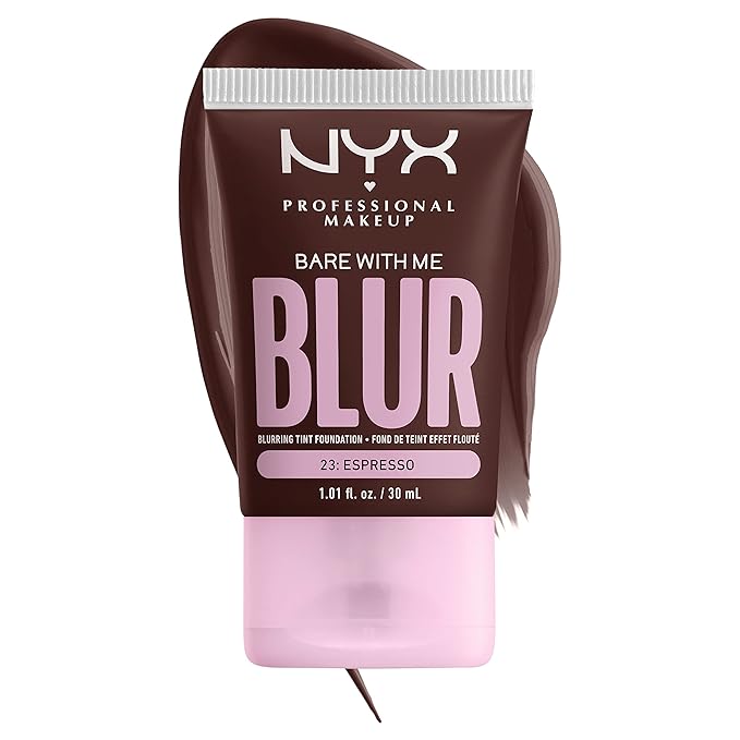 NYX PROFESSIONAL MAKEUP Bare With Me Blur Skin Tint Foundation Make Up with Matcha, Glycerin & Niacinamide - Espresso