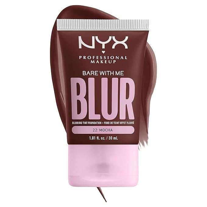 NYX PROFESSIONAL MAKEUP Bare With Me Blur Skin Tint Foundation Make Up with Matcha, Glycerin & Niacinamide - Mocha
