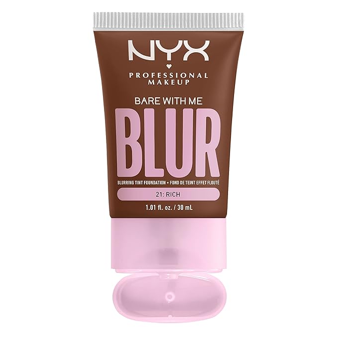 NYX PROFESSIONAL MAKEUP Bare With Me Blur Skin Tint Foundation Make Up with Matcha, Glycerin & Niacinamide - Rich