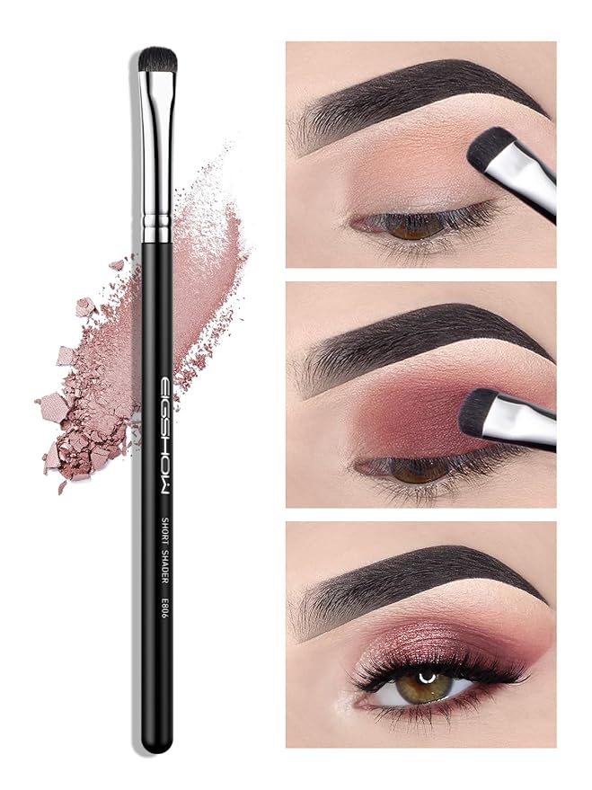 EIGSHOW Angled Eyeliner Brush & Eyeshadow Brush, High-End Precision Gel Liner and Short Smudge Brushes for Cat Eye, Winged Liner (E835&E806)