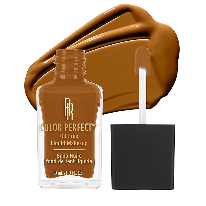 Black Radiance Color Perfect Liquid Full Coverage Foundation Makeup, Deep Amber, 1 Ounce