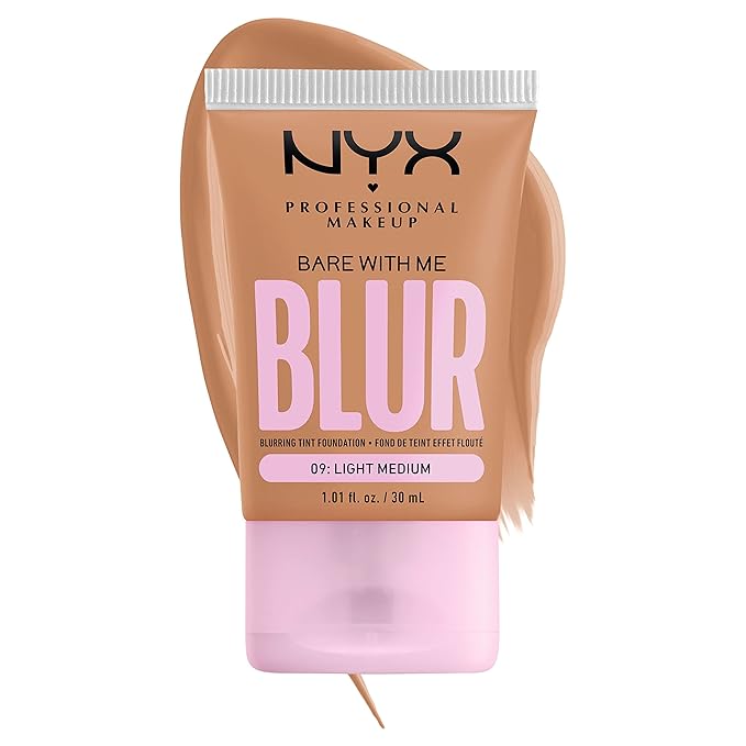 NYX PROFESSIONAL MAKEUP Bare With Me Blur Skin Tint Foundation Make Up with Matcha, Glycerin & Niacinamide - Light Medium