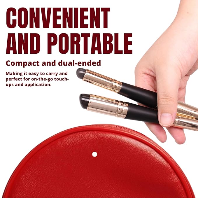 Dual Ended Silicone Lip Brush with Lid, Jelly-like Lip Makeup Brush, Versatile Makeup Applicator for Lips, Concealer, Contour, Blush, Bronzer, and Eyes, 1 count