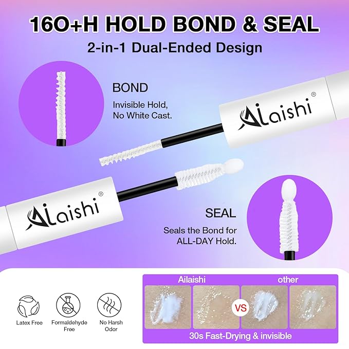 Wispy False Eyelashes Kit With Bond, Seal and Tweezer, 7 Pairs Natural Look Fake Cat Eye Lashes Strips Thin Band Extensions Waterproof Easy Eyelashes for Beginners RQ10