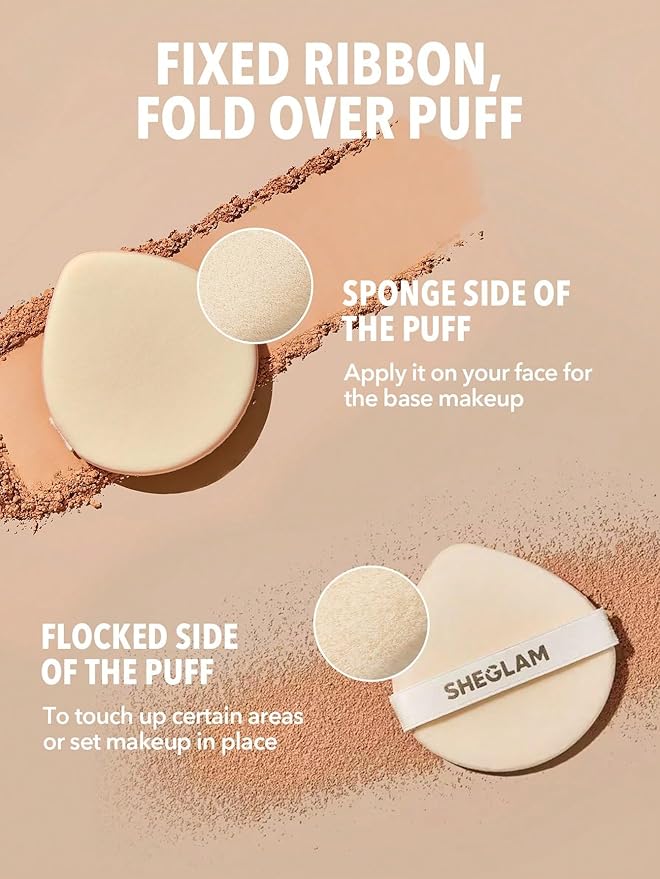 SHEGLAM SKin-Focus Full Coverage Powder Foundation Oil-Control Lightweight Face Pressed Powder Makeup-Shell