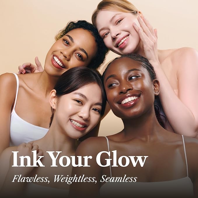 THE FACE SHOP Ink Lasting Liquid Foundation, Full Coverage, 72‑Hour Wear Semi‑Matte Finish, Makeup with Bakuchiol, W330 Amber, 0.84 Fl. Oz.