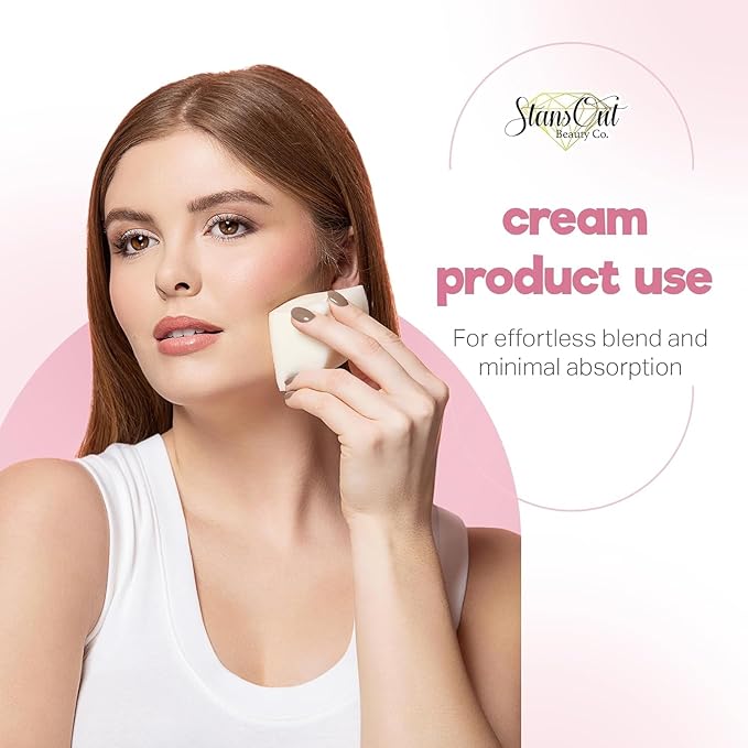 StansOut Beauty Sponge 4-Pack – Streak-Free, Airbrushed Finish | Reusable, Quick-Drying, Latex-Free | Multi-Angle Blending Sponge for Cream, Liquid & Powder | Pro Makeup Applicator
