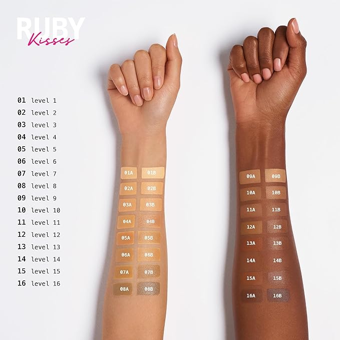 Ruby Kisses Cream Foundation 3D Face Creator 2-Color Foundation and Concealer, 12 Hour Wear Long Lasting, Medium to Full Coverage (Level 2)