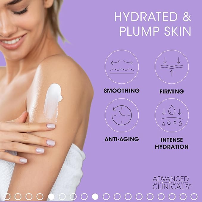 Advanced Clinicals Hyaluronic Acid Body Lotion & Face Moisturizer W/Vitamin E | Hydrating Firming Lotion Minimizes Look Of Wrinkles, Stretch Marks, & Crepey & Dry Skin | Skin Care Products, 16 Oz