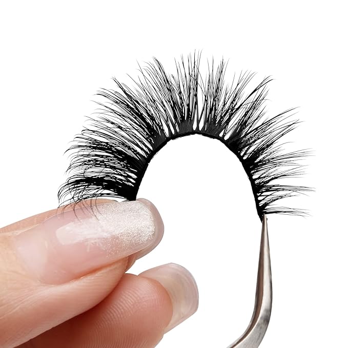 Onlyall Lashes Mink False Eyelashes Natural Wispy Lashes Soft Faux Mink Lashes Fluffy False Lashes 16MM A04