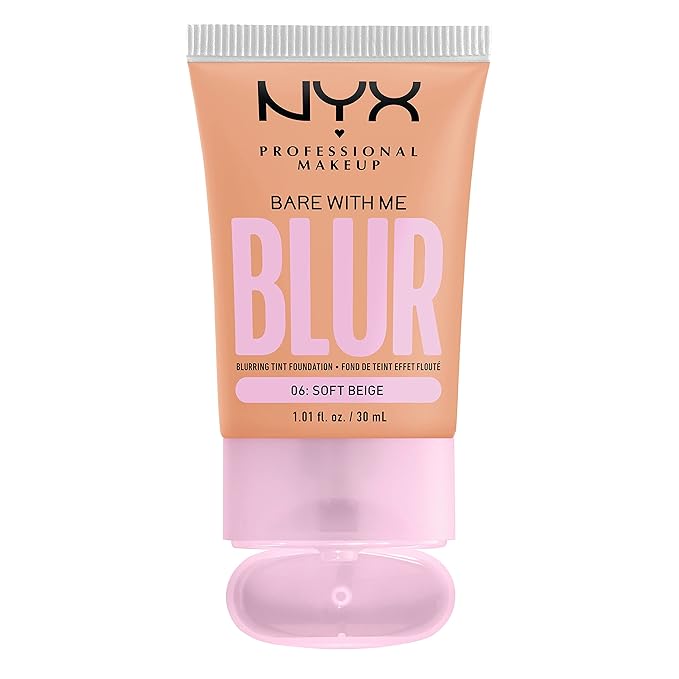 NYX PROFESSIONAL MAKEUP Bare With Me Blur Skin Tint Foundation Make Up with Matcha, Glycerin & Niacinamide - Soft Beige