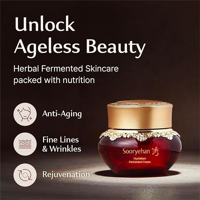 Sooryehan Hyobidam Face Moisturizer for Women. Korean Skin Care (Cream, 1.7fl oz) - Korean Facial Care. Wrinkle Cream for Women, Night Cream for Face with Wild Ginseng & Snow Fungus.