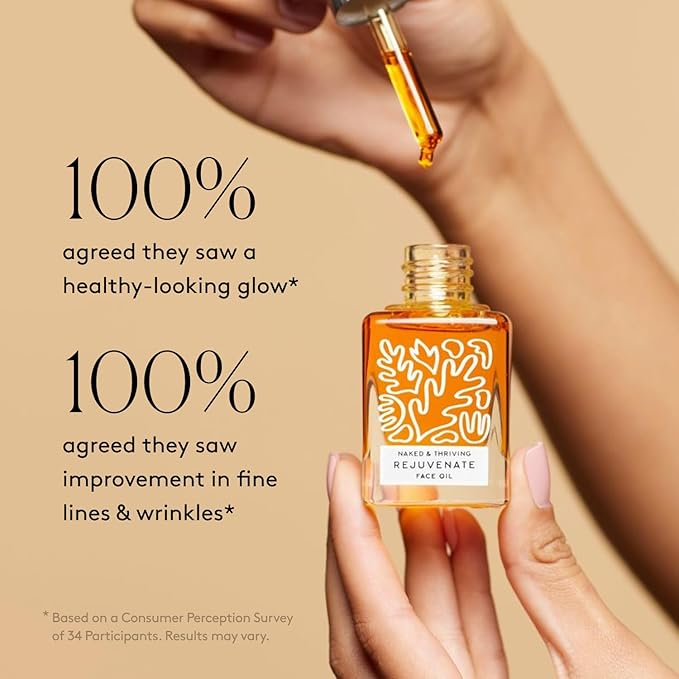 Naked & Thriving Rejuvenate Restorative Face Oil | Organic, Vegan, & Naturally-Derived Skin Care | Reduce the Look of Wrinkles and Moisturize Skin (1.18 oz/35 mL)