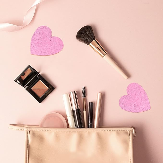 100 Count Compressed Pink Facial Sponges | 100% Natural Cellulose Eco-Friendly Makeup Sponges for Gentle Cleansing, Exfoliating & Stubborn Makeup Removal | Travel & Home Beauty Essentials for Women