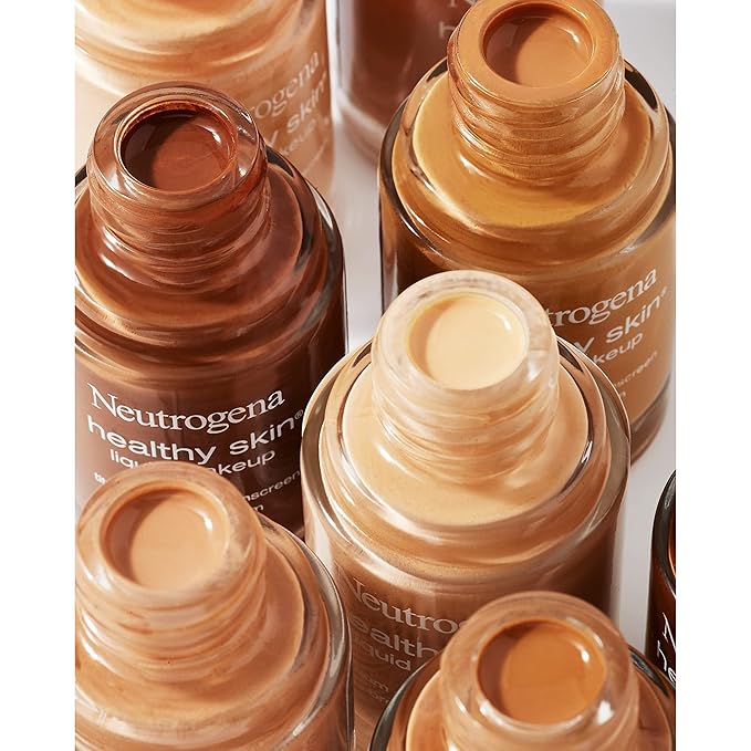 Neutrogena Healthy Skin Liquid Makeup Foundation, Broad Spectrum SPF 20 Sunscreen, Lightweight & Flawless Coverage Foundation with Antioxidant Vitamin E & Feverfew, Medium Beige, 1 fl. oz (Pack of 2)