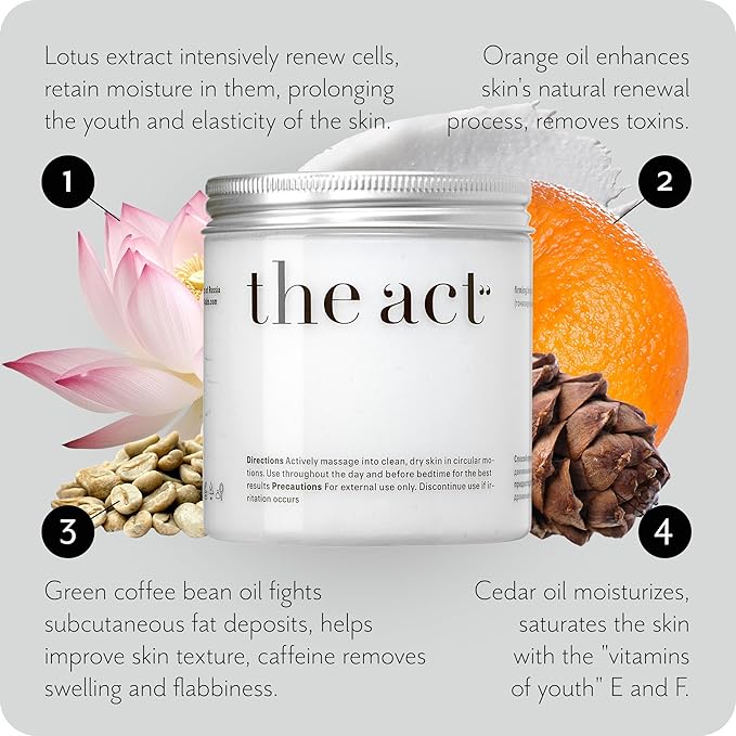 The Act Firming Body Cream โ Hydrating Cream with Green Coffee & Lotus โ Smooths and Nourishes Skin for a Spa-Like Experience for Men and Women, 8.5 fl oz