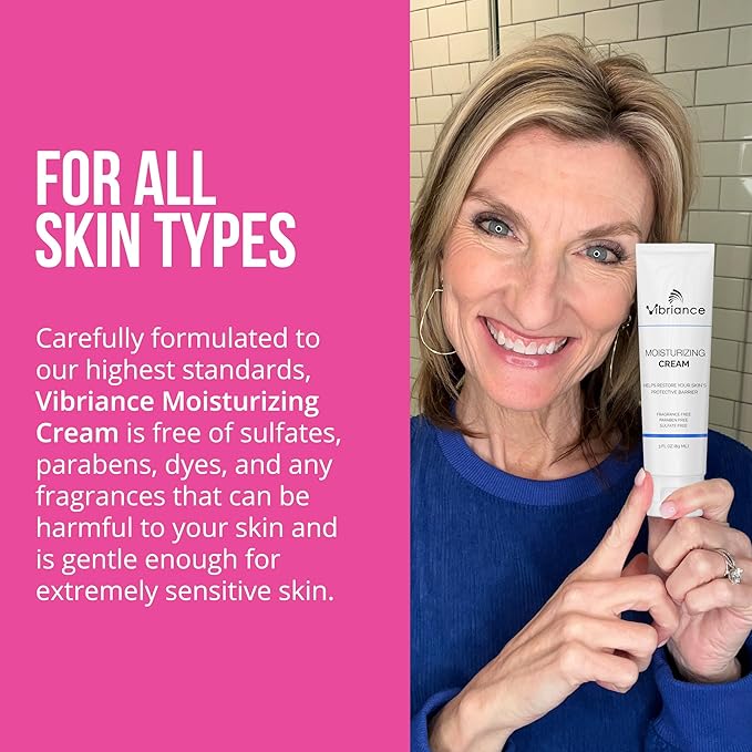 Vibriance Moisturizing Face Cream, 3 Fl Oz - Nourishing and Non-Greasy with Plant-Based Ingredients - Softening, Ultra-Hydrating, Fast-Absorbing Facial Moisturizer Cream for All Skin Types