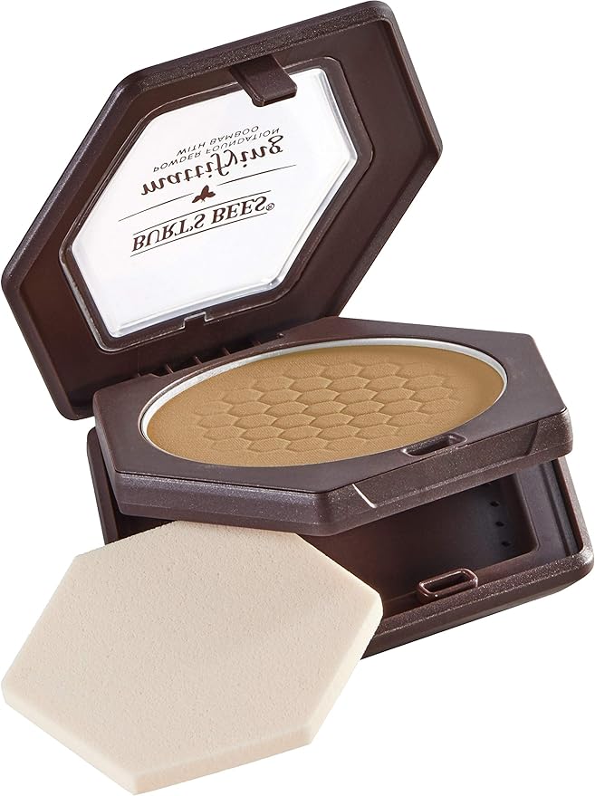 Burts Bees 100% Natural Mattifying Powder Foundation, Nutmeg - 0.3 Ounce (Pack of 2)